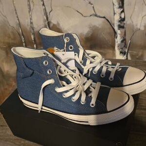 🆕️Converse Navy Denim High-Tops with White Accents